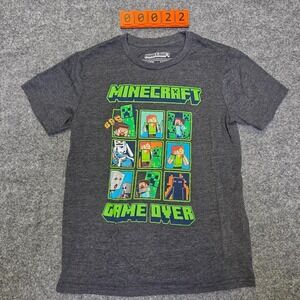 Minecraft Game Over Graphic Tee with Minecraft characters in a grid Size M